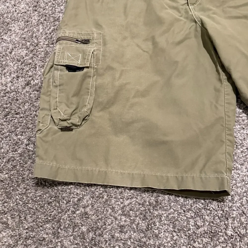KÜHL Mens XL Khaki Cargo Shorts Ambassador Wornout Hiking Outdoor Utility